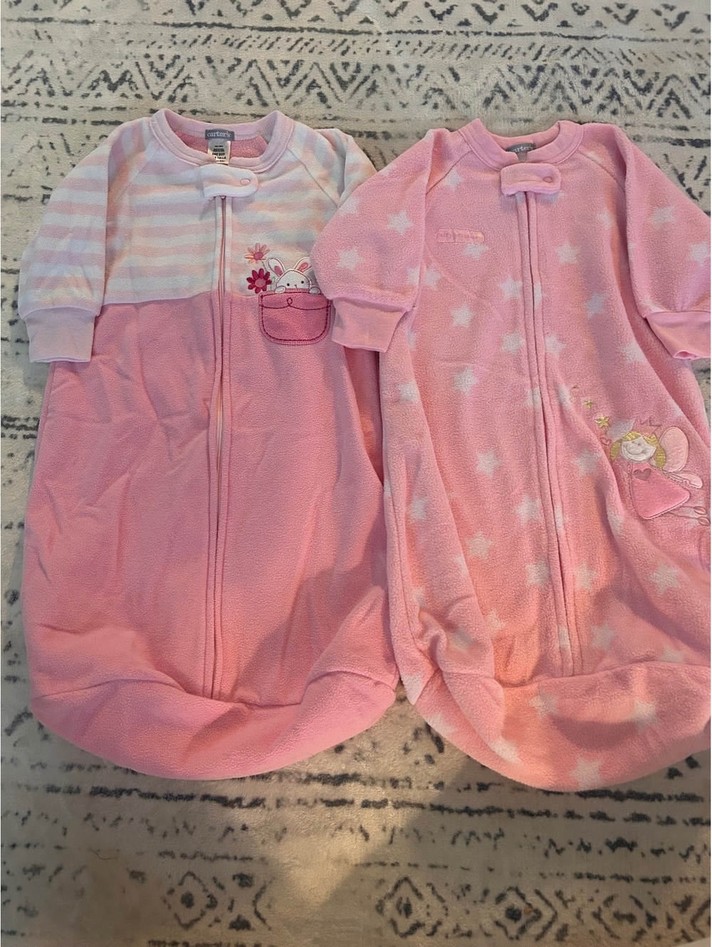Carter's Pink Baby Sleep Sacks with Zipper - One Size & 9 Months